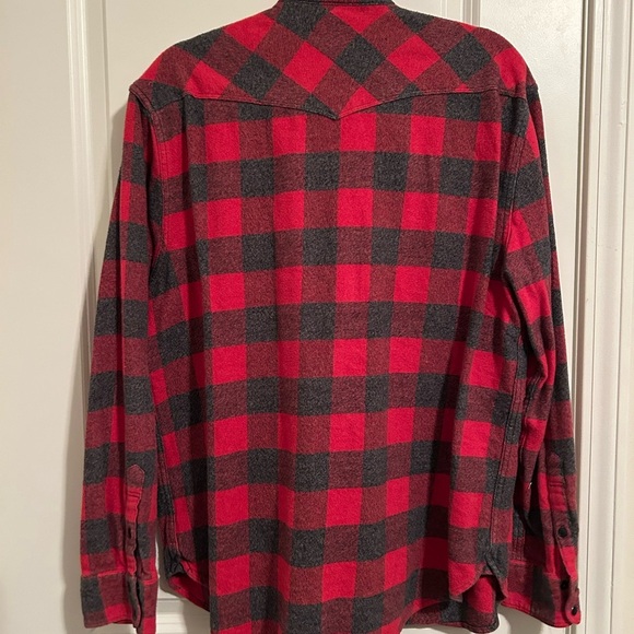 Lucky Brand buffalo knit red and grey flannel button down shirt - Picture 5 of 5